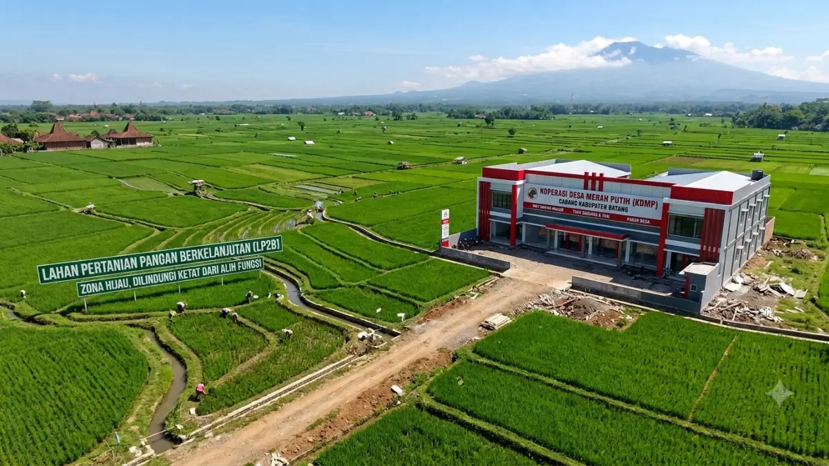 Pemkab Batang secara terang-terangan mengakui bahwa sebagian besar bangunan koperasi tersebut justru didirikan di atas Lahan Pertanian Pangan Berkelanjutan (LP2B) alias zona hijau. (Foto : ilustrasi Ai)