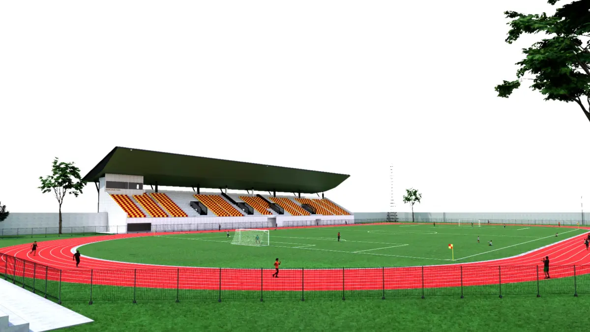 Gambar ilustrasi Jogging Track Stadion Moh Sarengat Kabupaten Batang yang tengah dikebut pembangunannya dengan standar nasional.