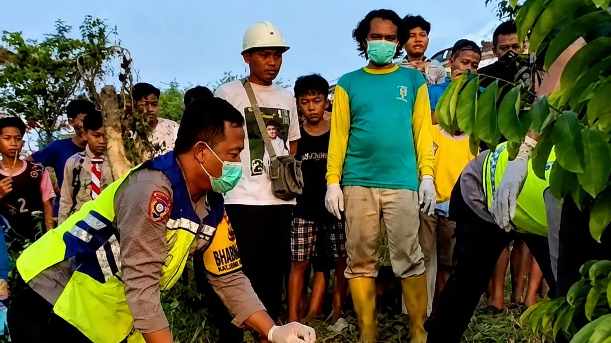 EVAKUASI : Tim Inafis Satreskrim Polres Pemalang saat evakuasi mayat pria tanpa identitas di area kebun pinggir Jalan Tol KM 306+600, pada Jumat (31/7/2026). (IST)