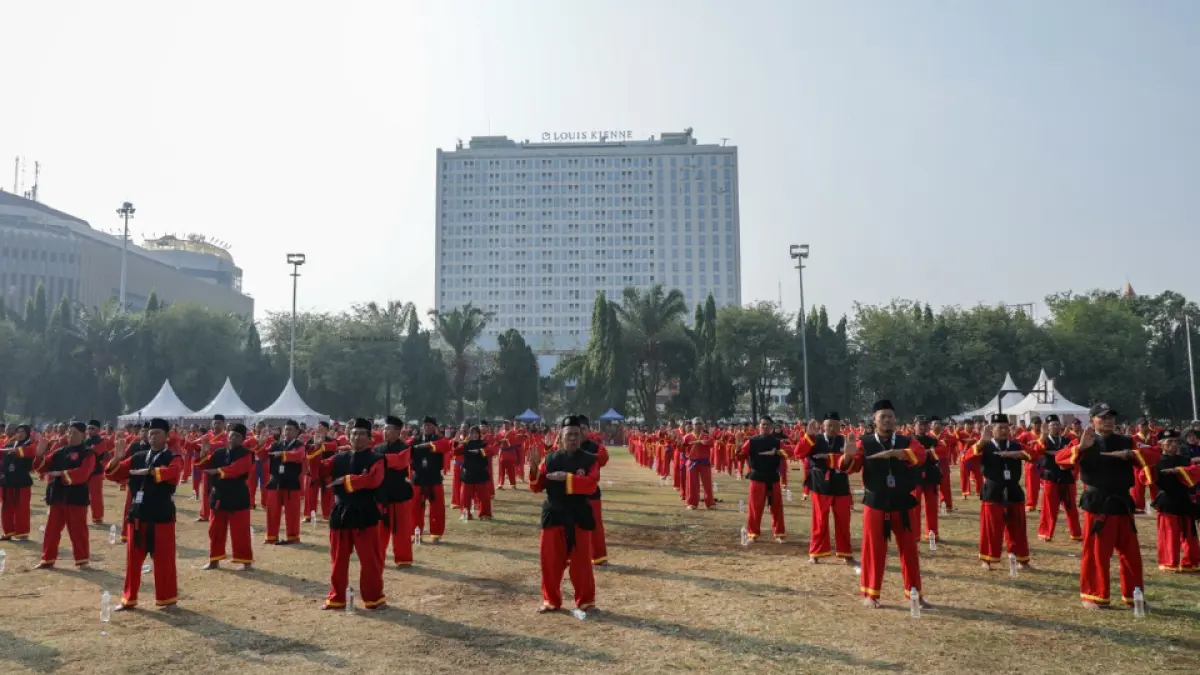 Pembukaan Muktamar XVI Tapak Suci Putera Muhammadiyah di kawasan Simpang Lima, Kota Semarang, Sabtu, 8 Agustus 2026.