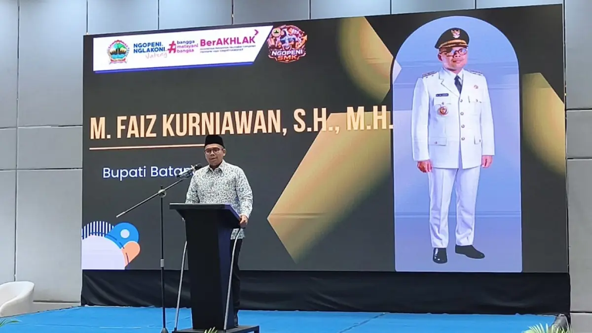 PENDIDIKAN: Bupati Batang M. Faiz Kurniawan memberikan sambutan saat rapat koordinasi di KITB.