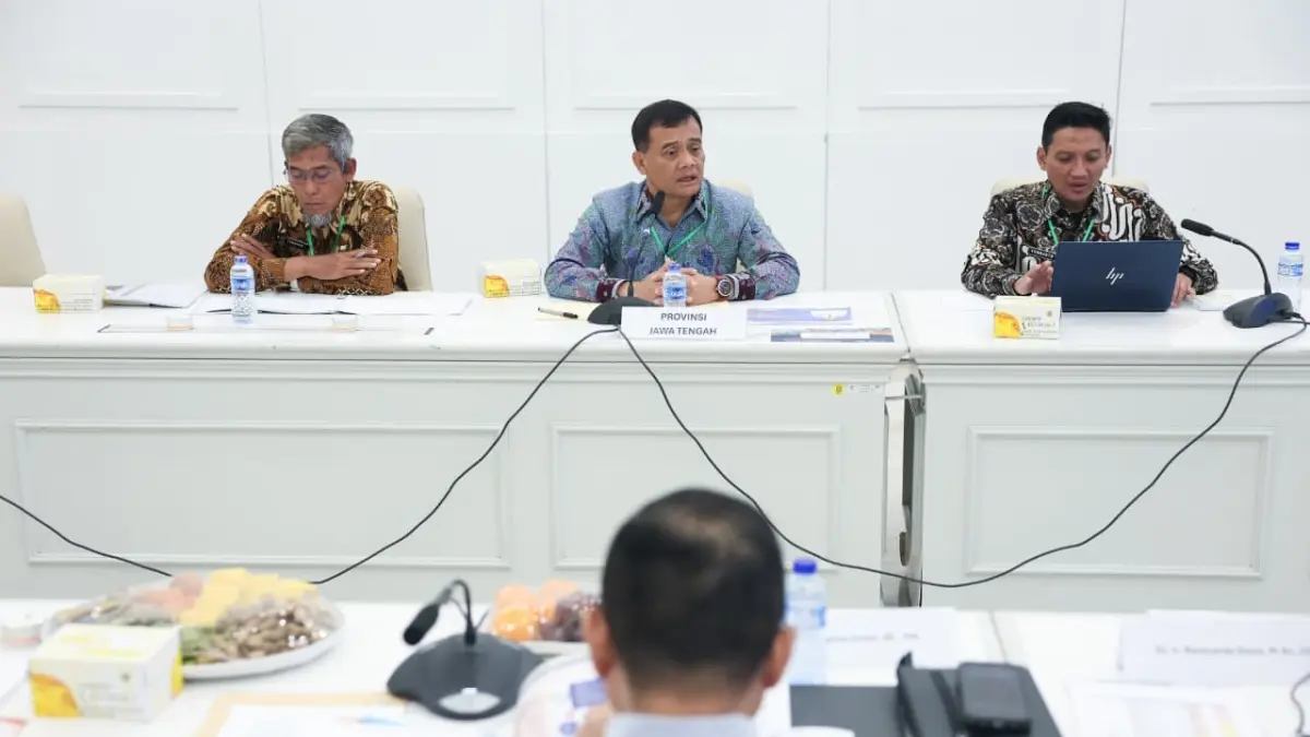 Gubernur Jawa Tengah, Ahmad Luthfi saat memaparkan perencanaan dan program Pemerintah Provinsi Jateng pada penilaian tahap III dalam ajang Penghargaan Pembangunan Daerah (PPD) 2026 di Kantor &nbsp;Badan Perencanaan Pembangunan Nasional (Bappenas), Jakarta, Selasa, 1 September 2026.
