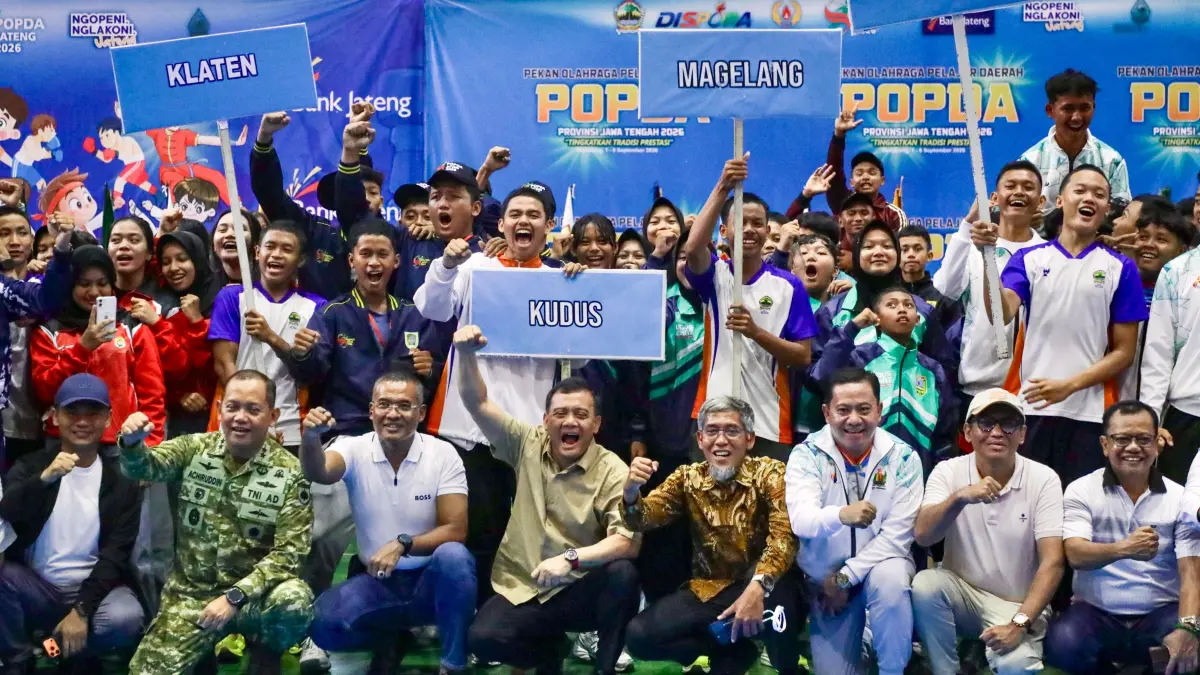Gubernur Ahmad Luthfi membuka Popda Jateng 2026 di GOR Jatidiri, Kota Semarang, Selasa 1 September 2026.