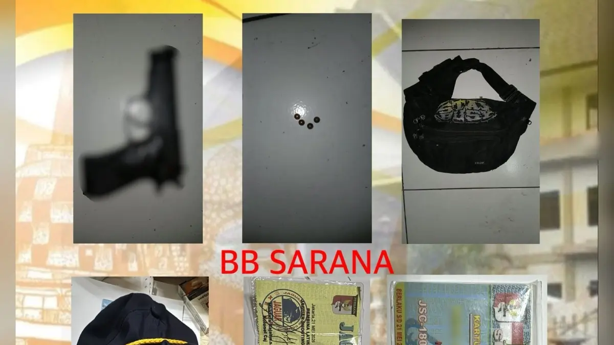  Barang bukti kasus penganiayaan yang terjadi di depan Gedung Pramuka, Jalan Pahlawan, Kelurahan Pleburan, Kecamatan Semarang Selatan, Kota Semarang 