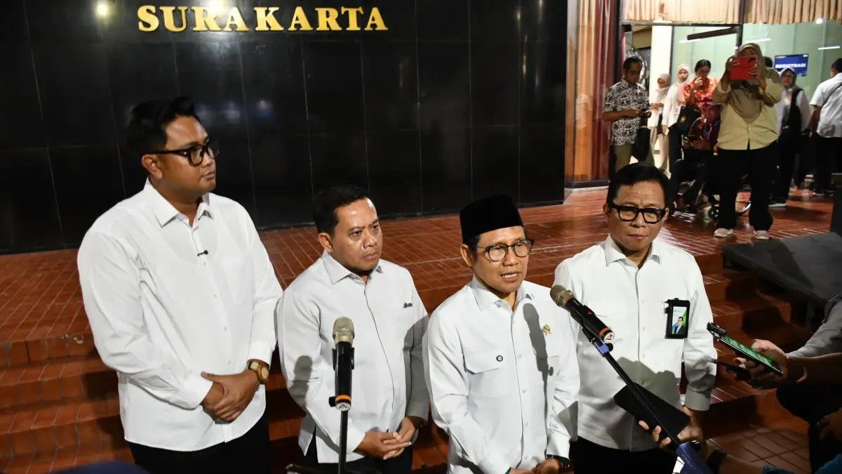 RAKORDA: Plt Bupati Pekalongan Sukirman menghadiri rakorda pengentasan kemiskinan yang dihadiri Menko Bidang Pemberdayaan Masyarakat Cak Imin, di Surakarta, Jumat (4/9/2026). 