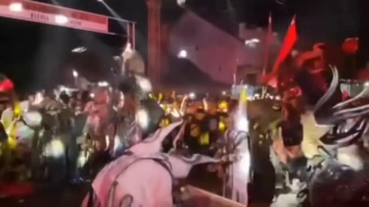 VIRAL: Tangkapan layar video penampilan Tim Simone pada SKNC 2026 yang dinilai memuat unsur satanic. (Ist).