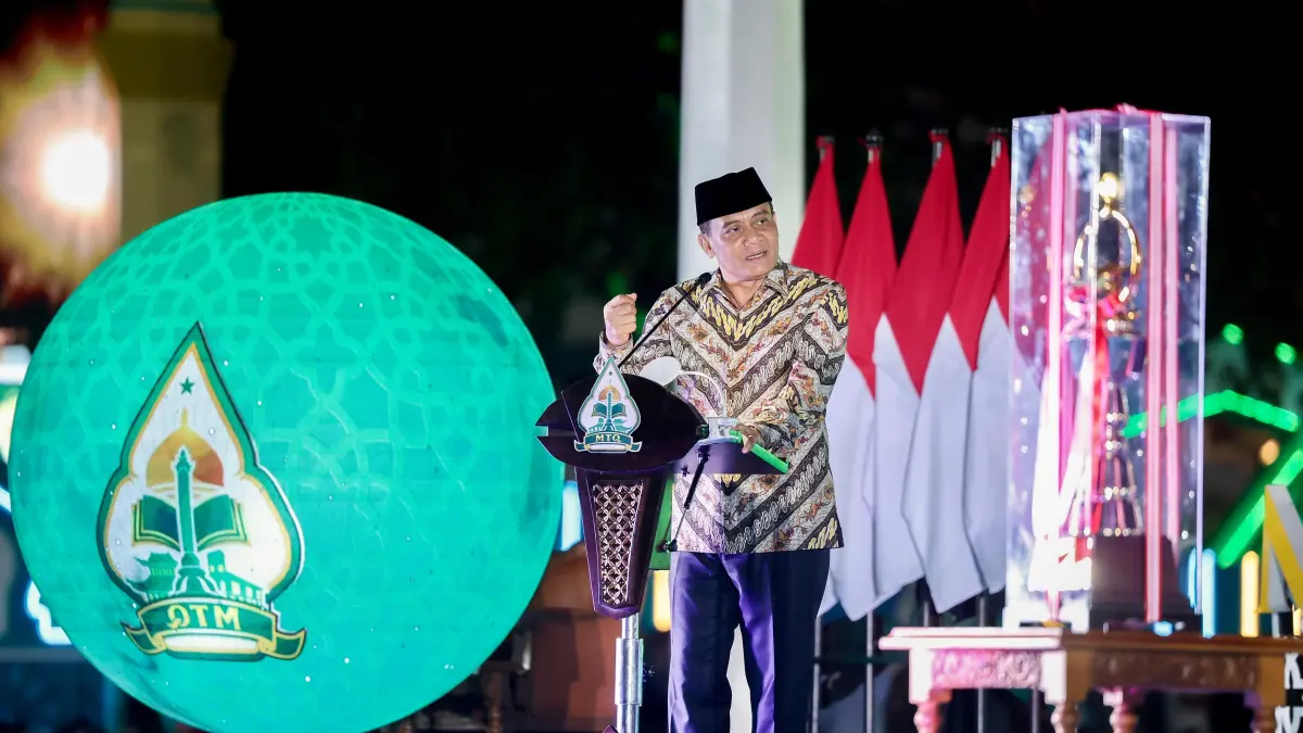 Gubenur Ahmad Luthfi hadir dalam  penutupan MTQ Nasional XXXI di Lapangan Pancasila, Simpang Lima, Kota Semarang, Sabtu (19/9/2026) malam.