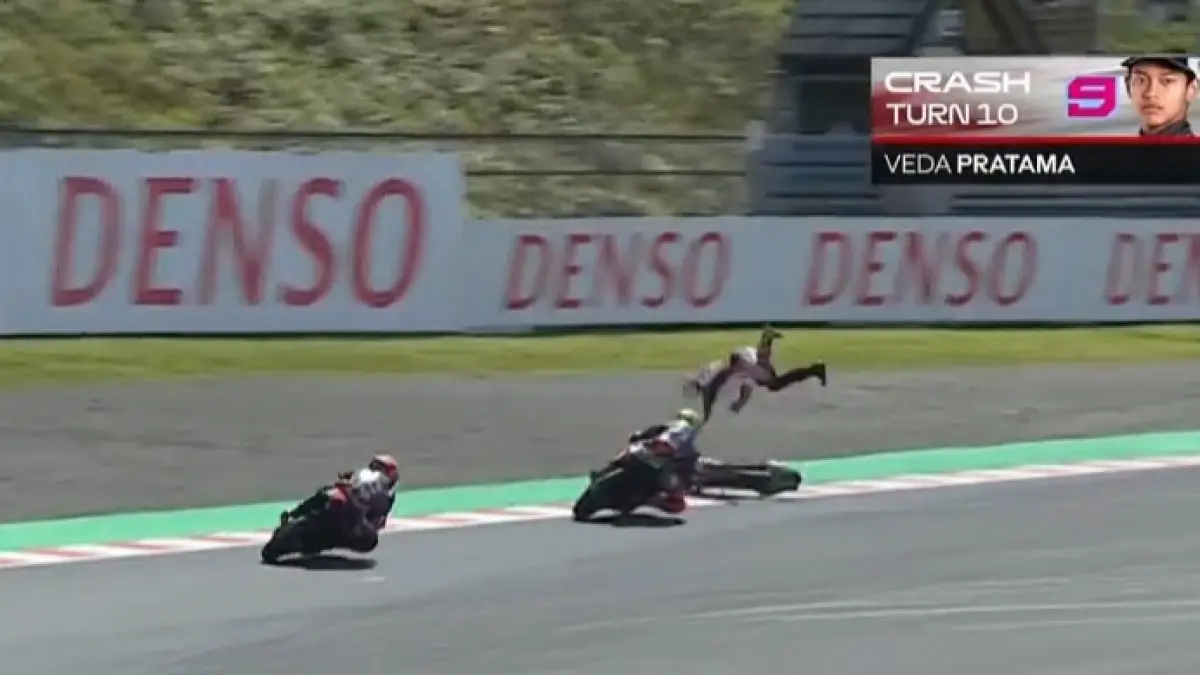 Veda Ega alami Crash High Side saat kualifikasi di MotoGP Motegi