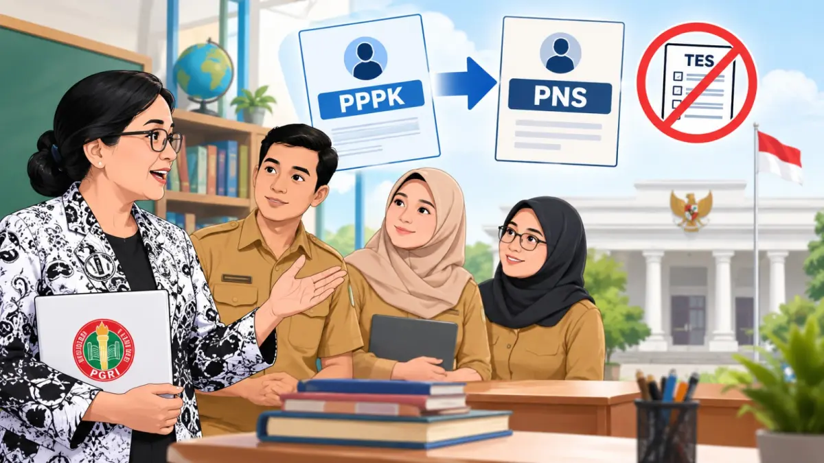 Ilustrasi AI PPPK Guru PGRI/ Metropekalongan.com