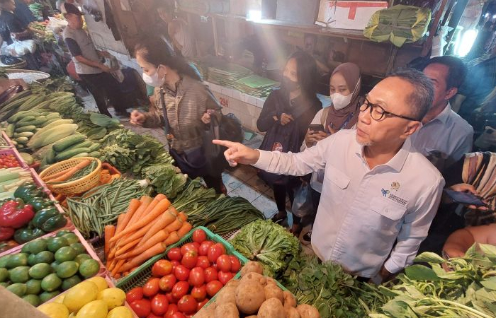 Mendag Zulkifli Hasan sedang memantau harga kebutuhan pokok menjelang Nataru.