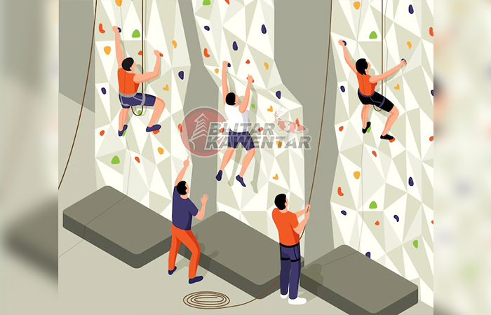ilustrasi olahraga panjat tebing