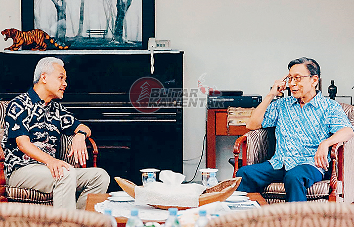 BERSAHAJA: Ganjar Pranowo bertemu dengan mantan wakil presiden Boediono.