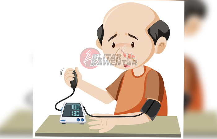 ilustrasi orang cek tensi secara mandiri