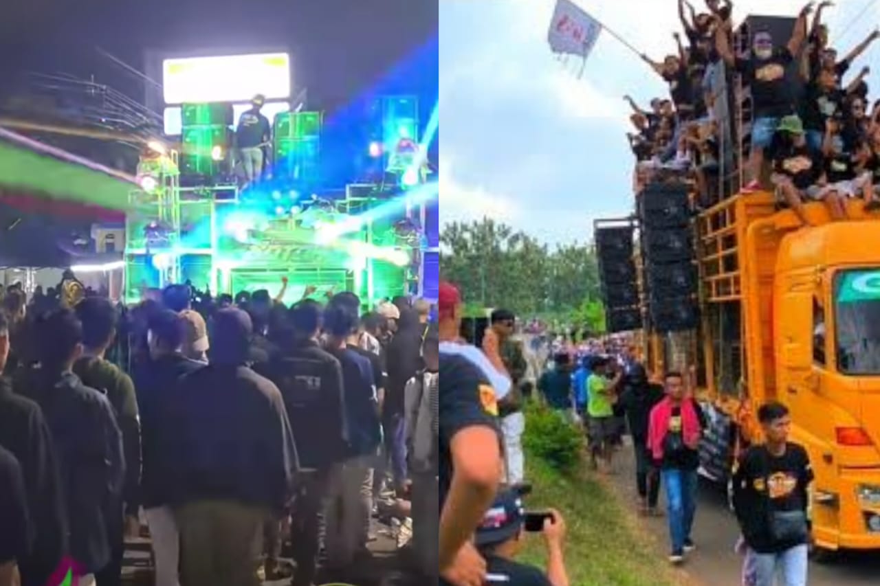 Sound musik horeg yang diarak masyarakat