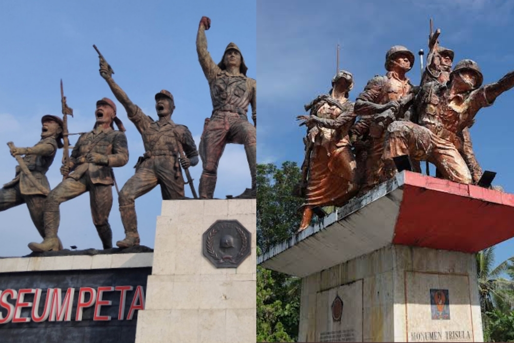 Monumen peta dan Monumen trisula di Blitar