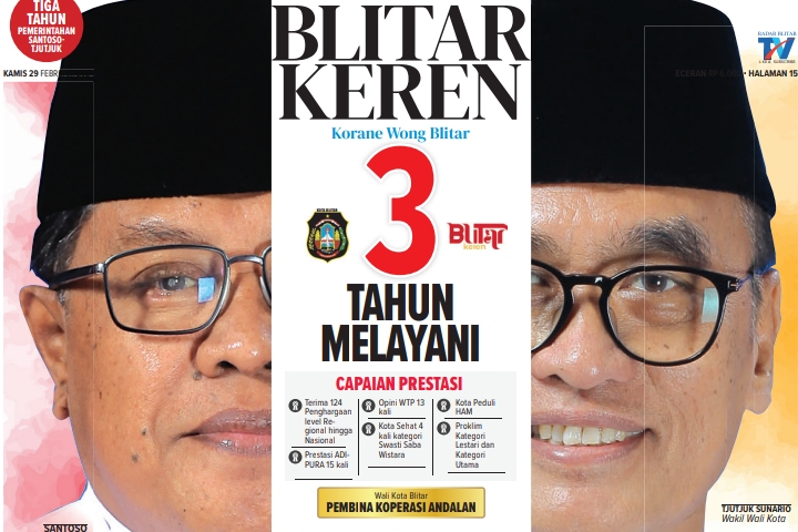 Walikota Blitar Santoso, dan Wawali Tjujuk