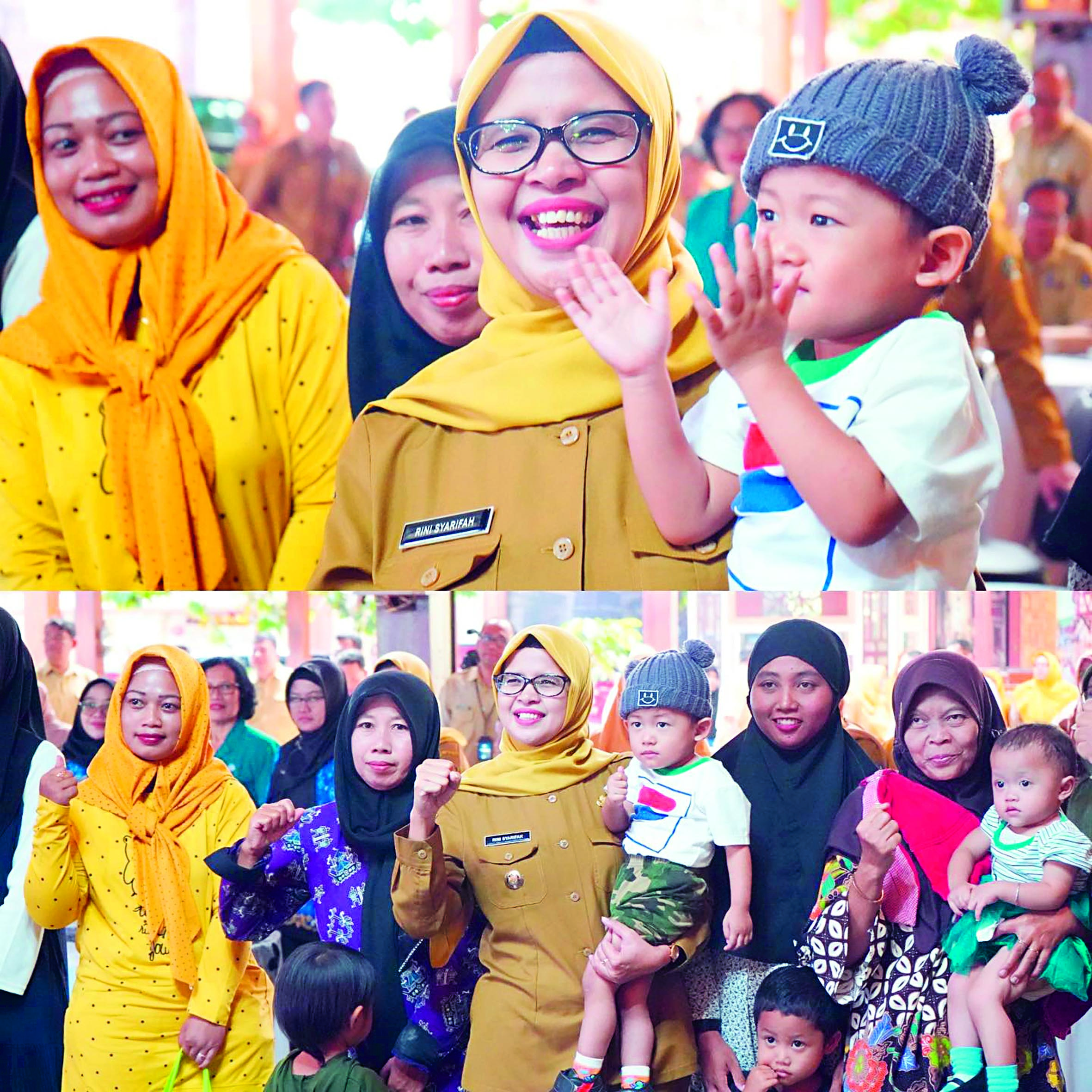 TANGGUNG JAWAB: Bupati Rini Syarifah selalu berpesan agar para orang tua memantau perkembangan dan memastikan kebutuhan nutrisi yang cukup.