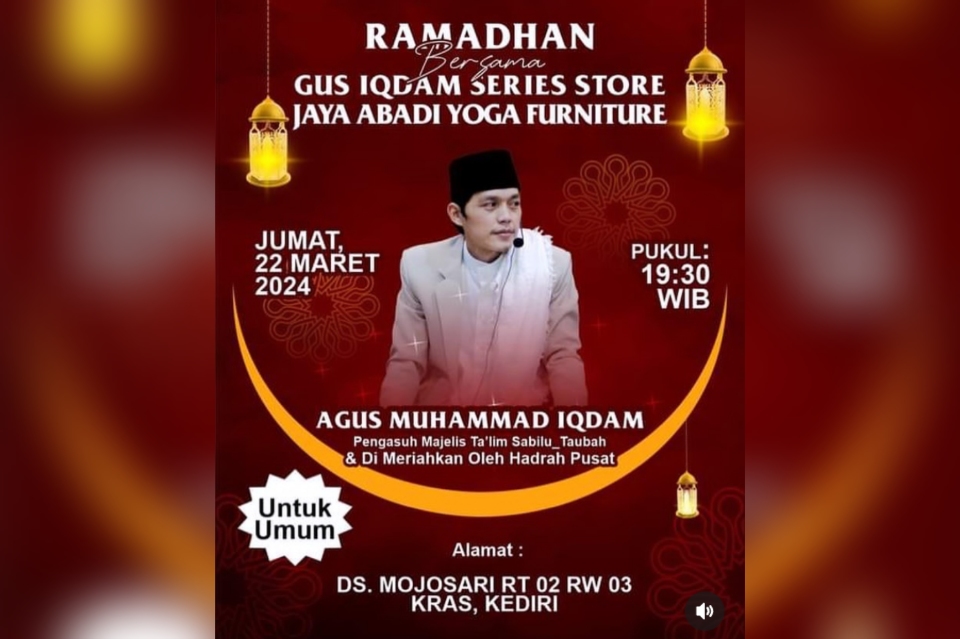 Poster pengajian gus Iqdam