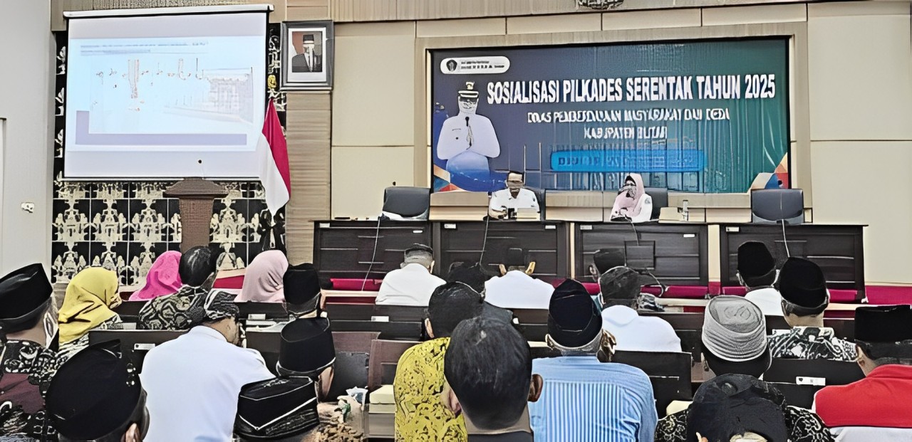 REGULASI BARU: Ratusan kepala desa saat sosialisasi tentang rencana Pilkades Serentak 2025. Terbaru, pemerintah menyetujui perpanjangan masa jabatan kades.