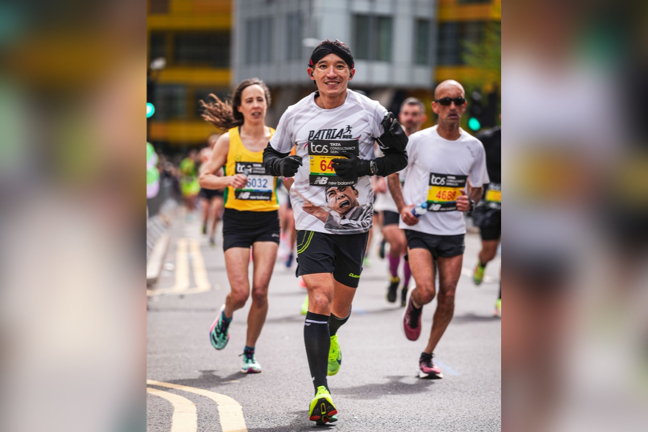 Daniel Lim saat mengikuti marathon di London&nbsp;