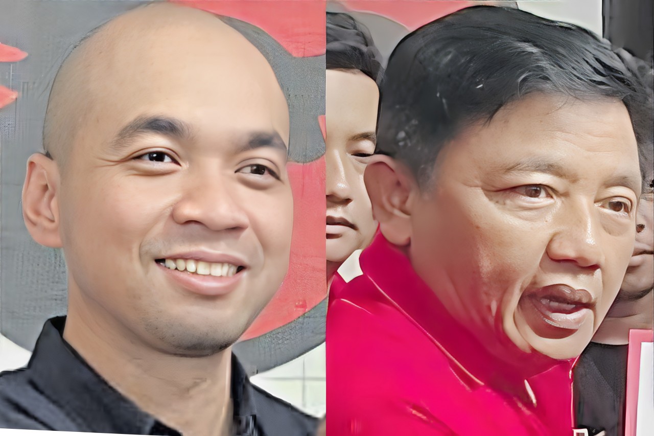 Yosi Tutut Gunawan (kiri) dan Guntur Wahono (kanan) mengambil formulir penjaringan bakal calon bupati (cabup) dan wakil bupati (wabup).