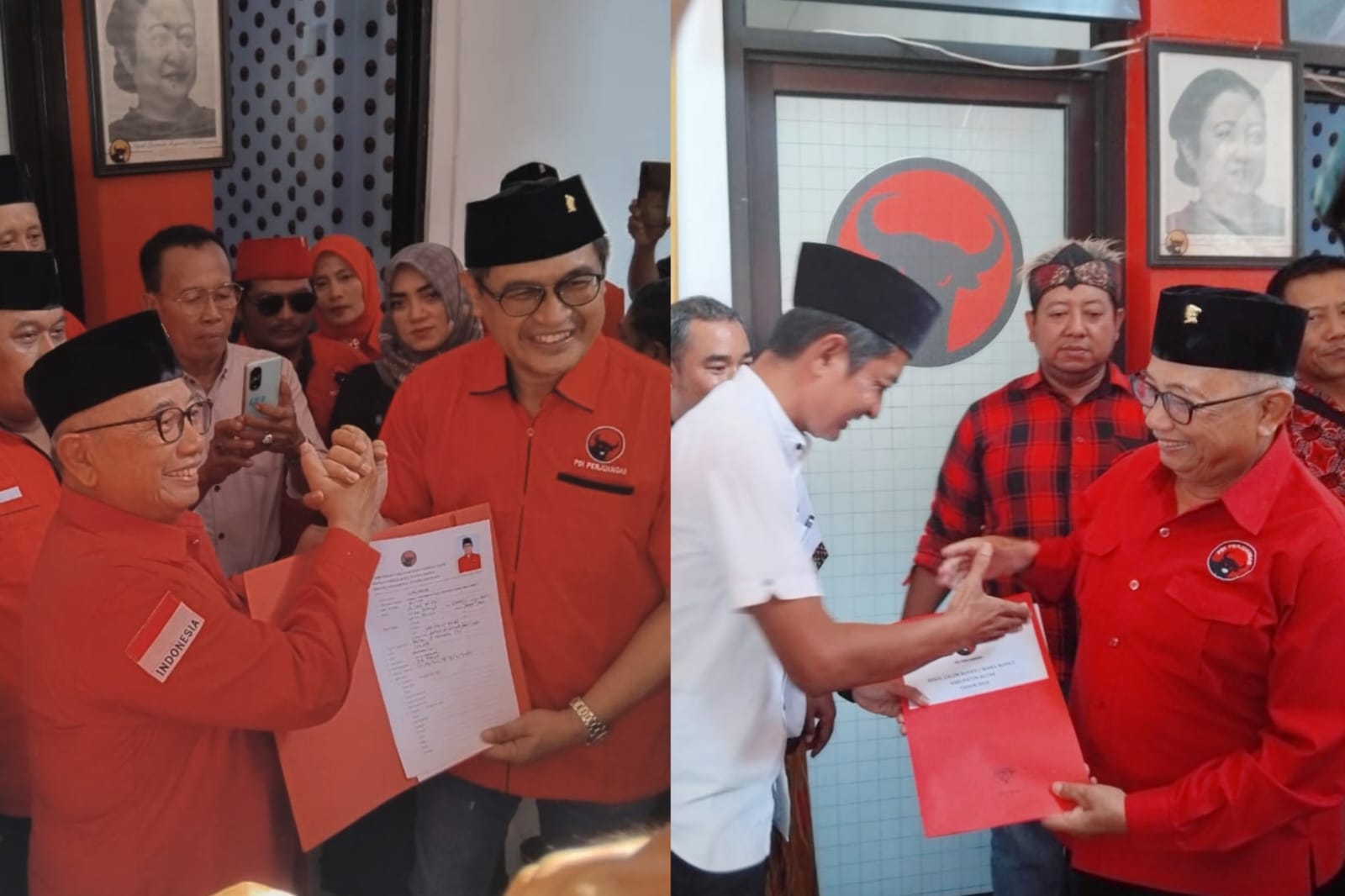 Kepala Desa (Kades) Serang Handoko dan Supriarno