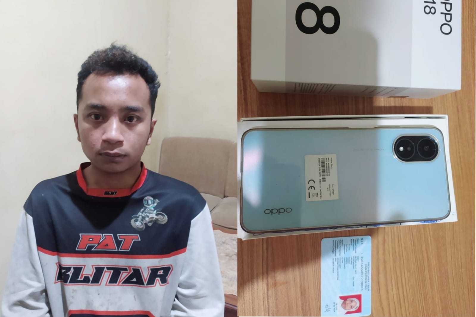 Pelaku pencurian HP dan barang bukti