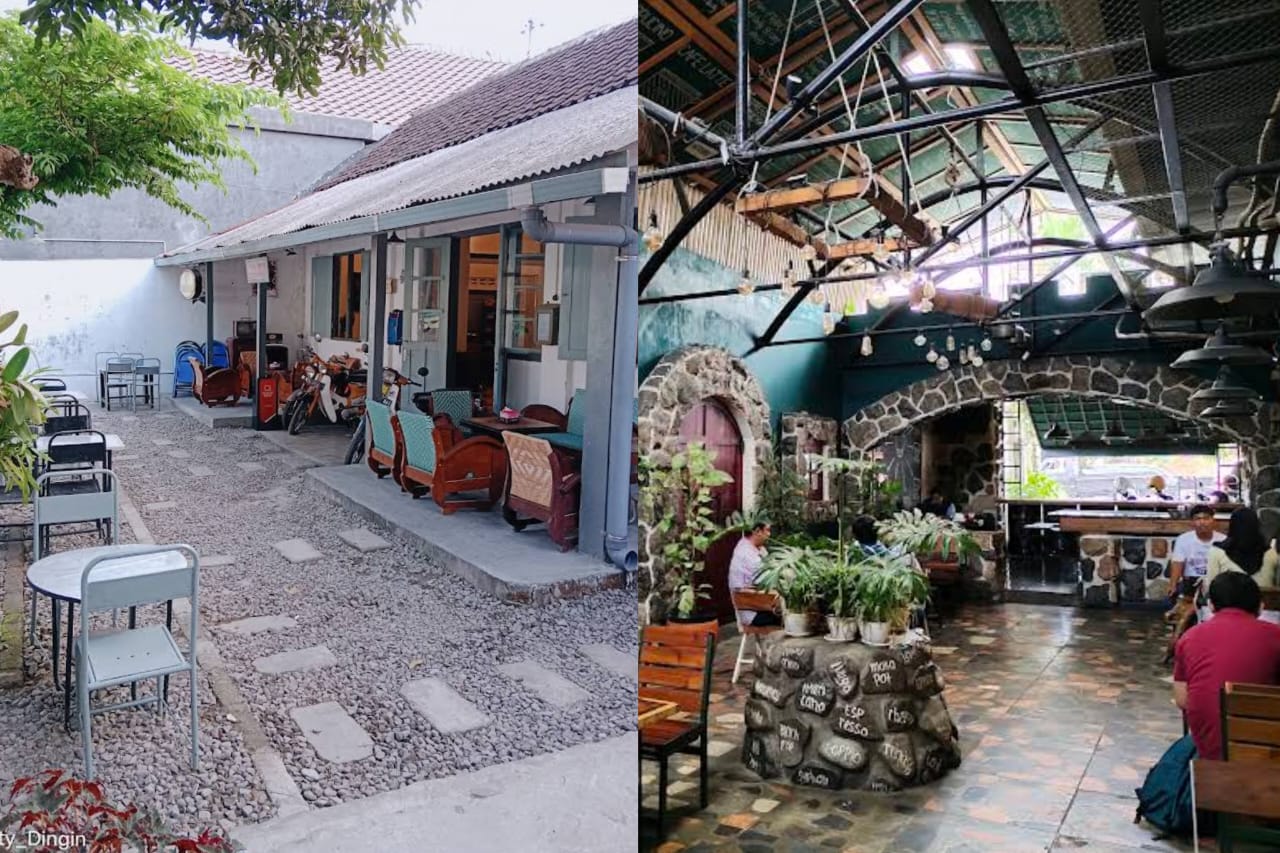 Ningsih dan De Classe gelato and cafe, salah satu kafe di Kota Blitar dengan desain yang unik