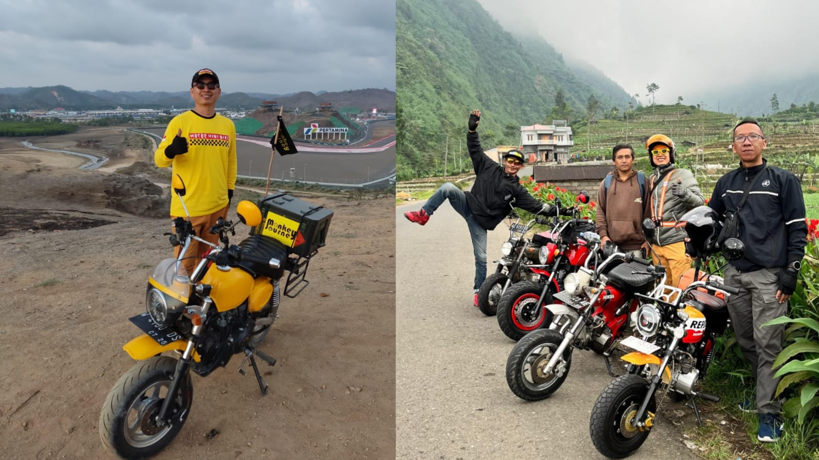 TANGGUH: Benny Rudi Kurniawan bersama motor mini miliknya yang dinilai kuat terjun di berbagai medan