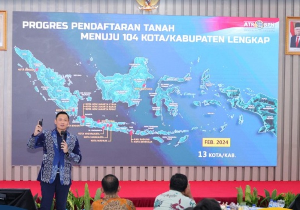 Agus Harimurti Yudhoyono (AHY) dalam Media Gathering di Kantor Kementerian ATR/BPN, Jakarta, Jumat (07/06/2024).
