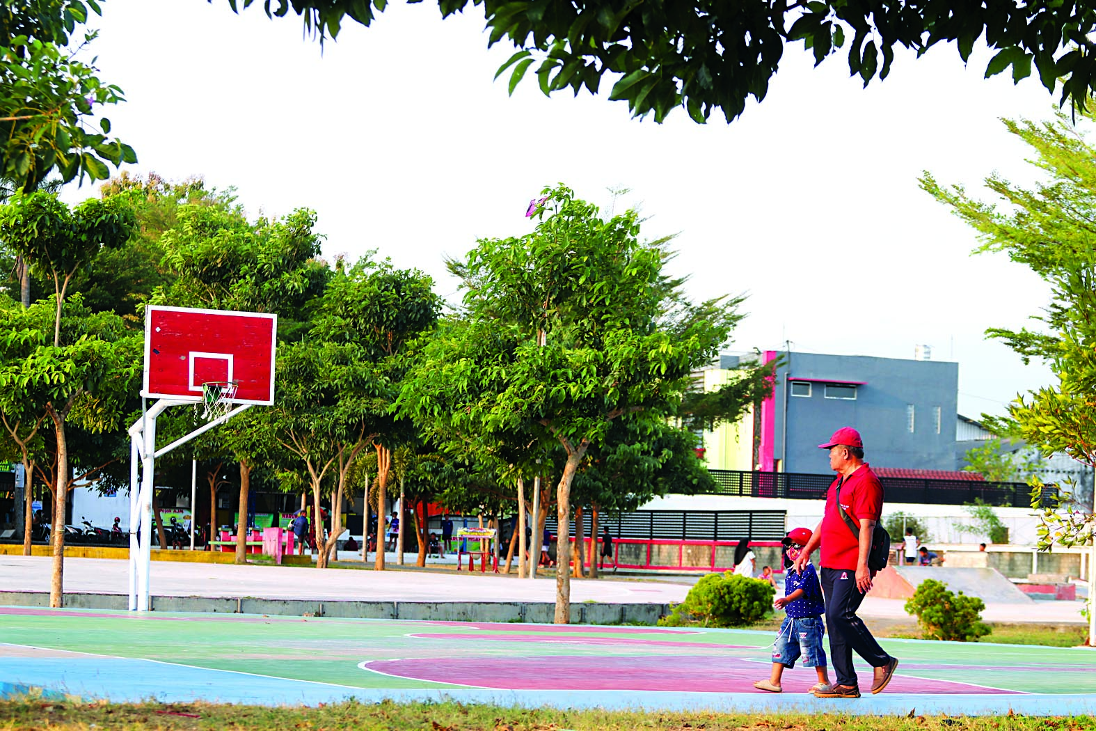 MASIH KURANG: Dispora Kota Blitar bakal tambah satu lapangan basket khusus anak di area Sport Center.