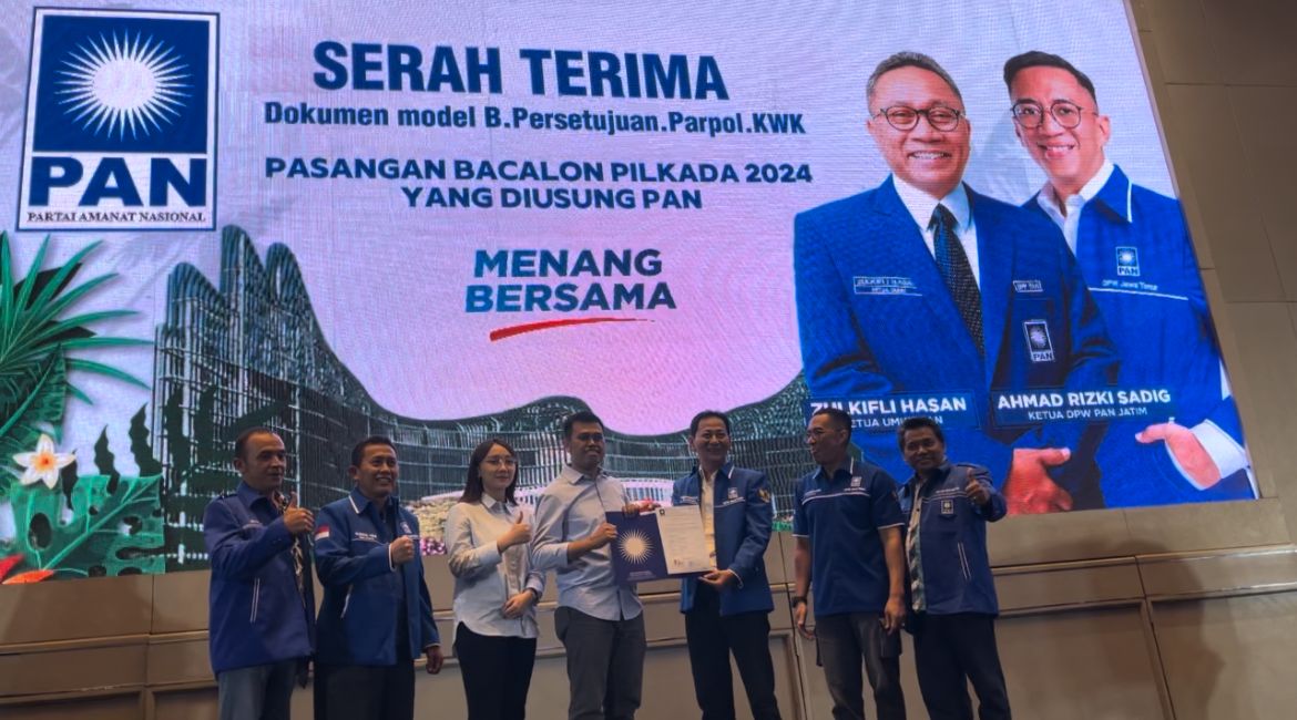 TAMBAH KUAT: Dukungan kepada paslon Mas Ibin-Elim untuk maju kontestasi pilkada Kota Blitar bertambah dari PAN.