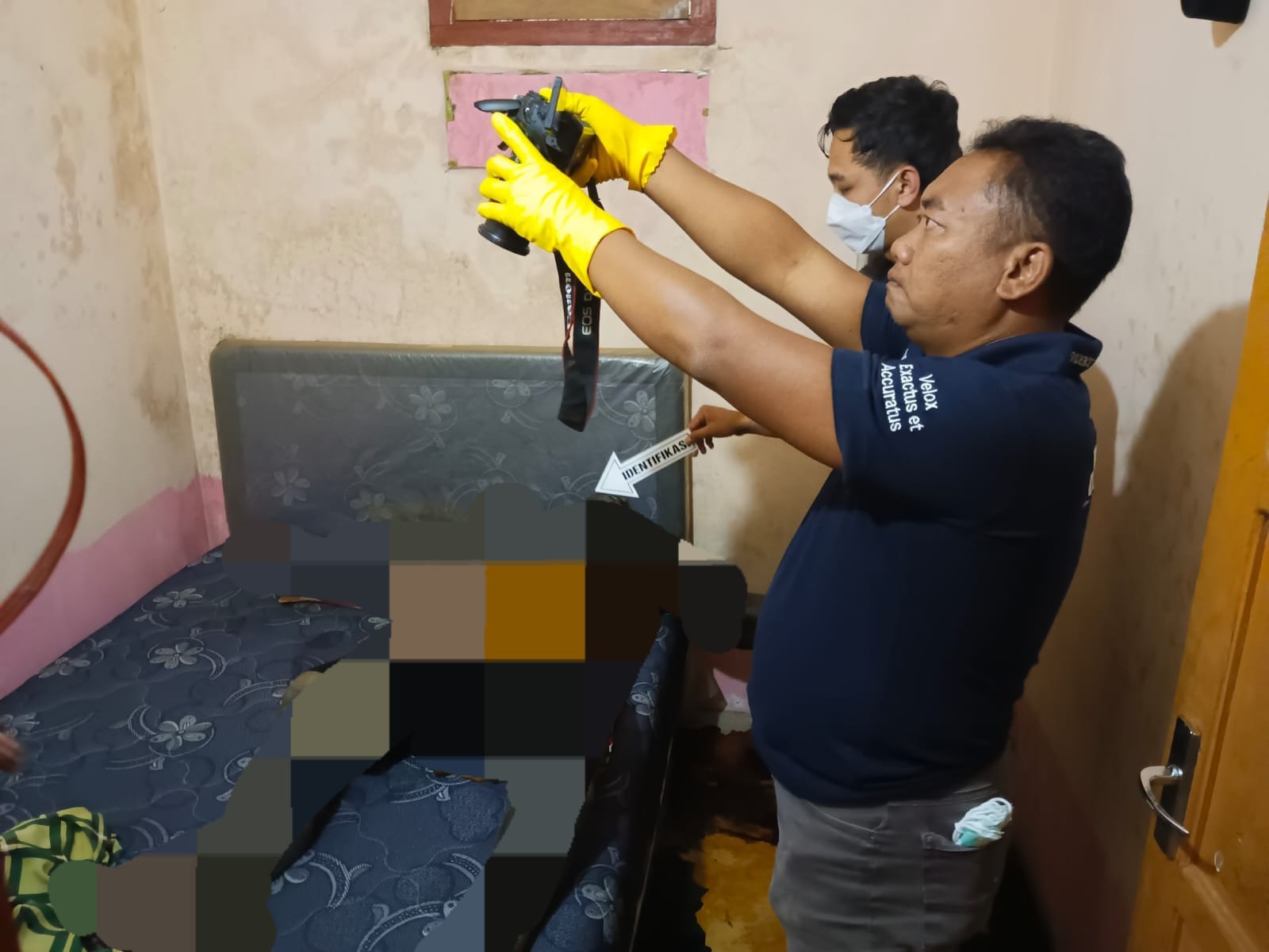 HILANG NYAWA: Polisi mengidentifikasi kondisi Aris Daryono yang ditemukan meninggal dunia.