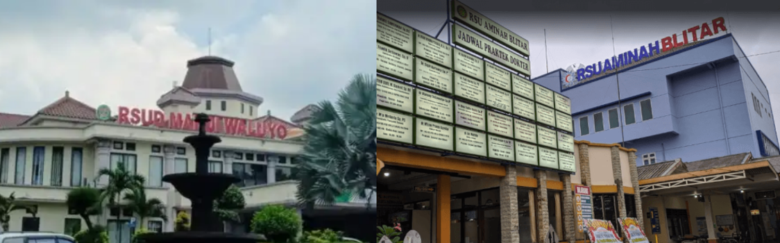 Beberapa rumah sakit yang menjadi jujukan masyarakat kota Blitar