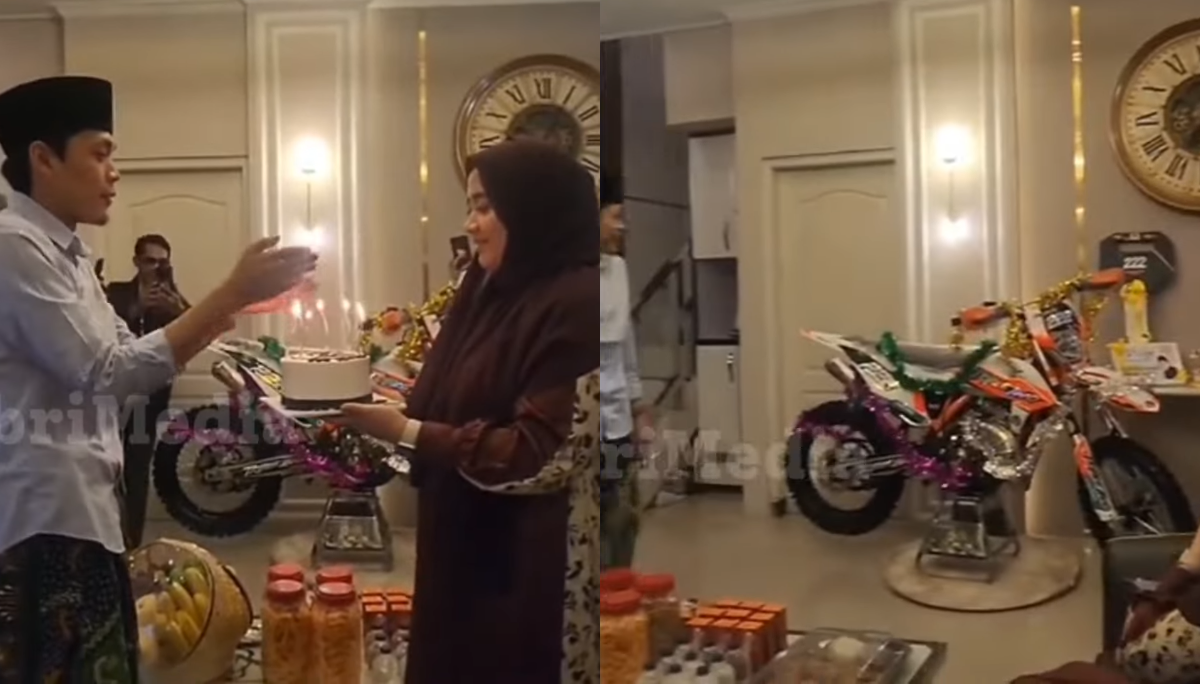Gus Iqdam diberikan kejutan ulang tahun oleh istrinya Ning Nila dan mendapatkan hadiah motor trail