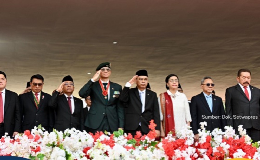 Menteri AHY menghadiri Upacara Parade dan Defile dalam rangka Peringatan HUT ke-79 Tentara Nasional Indonesia (TNI) di Lapangan Monumen Nasional (Monas), Jakarta Pusat pada Sabtu (05/10/2024)