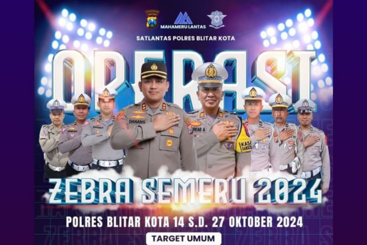 Poster operasi zebra semeru 2024 Kota Blitar