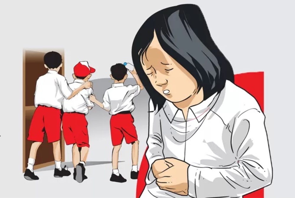 Ilustrasi siswa SD keracunan