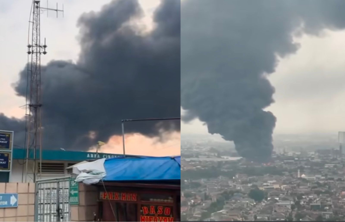 insiden kebakaran melanda pabrik kimia milik PT Indoraya di Jalan Imam Bonjol, Kecamatan Karawaci, Kota Tangerang