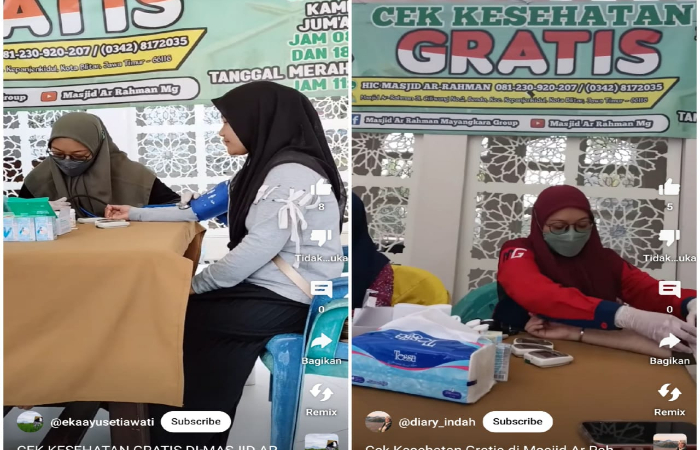 cek kesehatan gratis yang di adakan masjid ar rahman