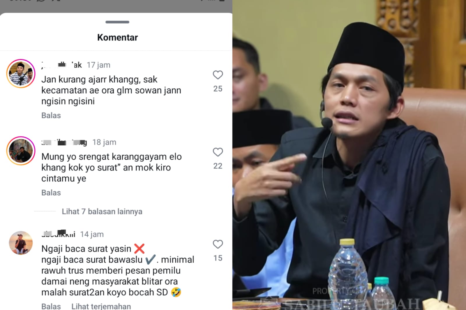 Beragam komentar yang muncul di media sosial bawaslu Kabupaten Blitar usai menyurati Gus Iqdam