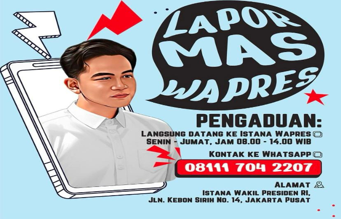 Wapres Gibran Rakabuming Umumkan Layanan Aduan Lanngsung Masyarakat di Istana.