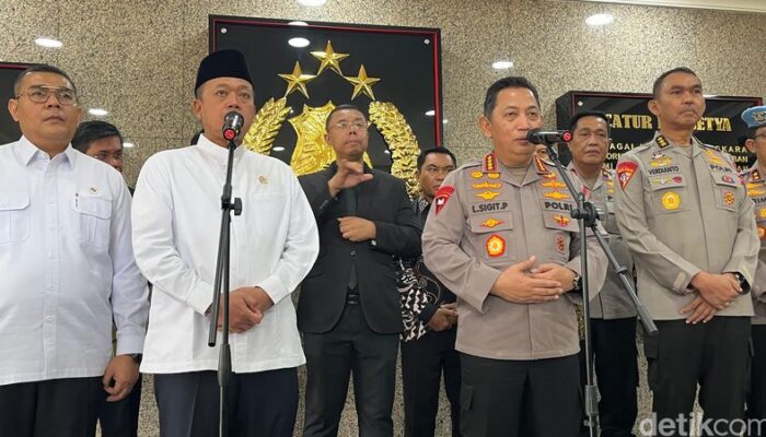 Kapolri Jenderal Listyo Sigit Prabowo menerima kunjungan Menteri Agraria dan Tata Ruang/Kepala Badan Pertanahan Nasional (ATR/BPN) Nusron Wahid.