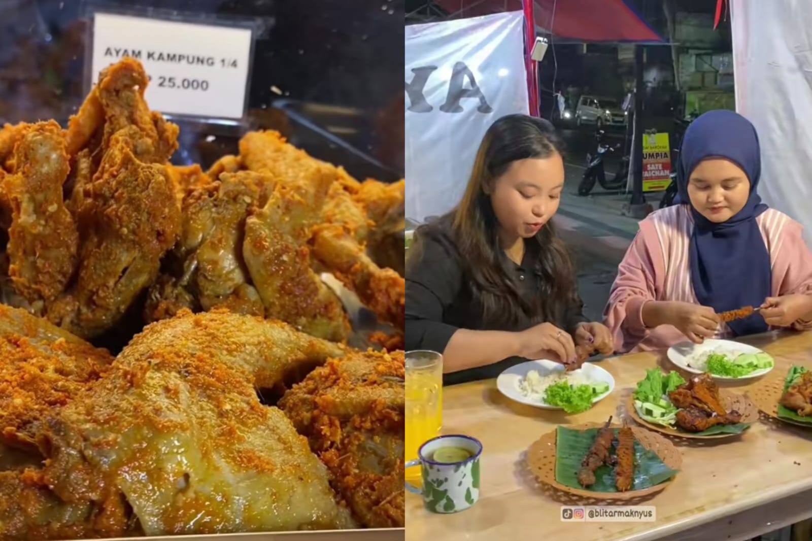 Orang yang sedang menikmati kuliner malam di Blitar