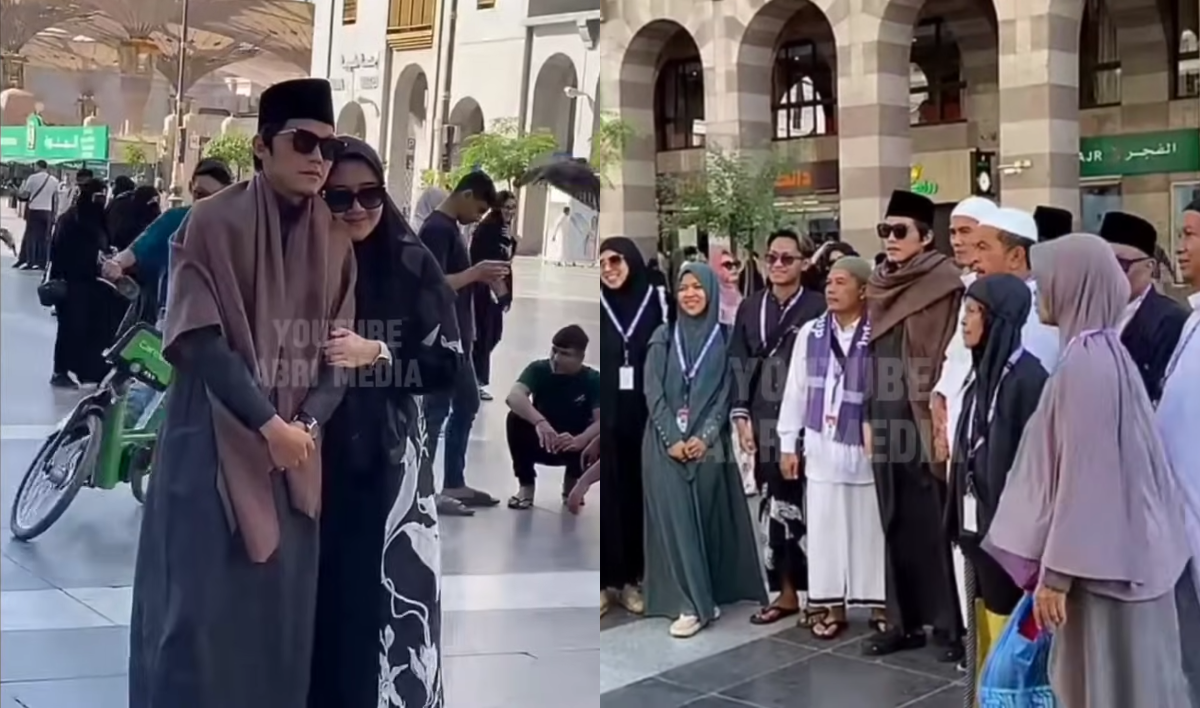 Gus Iqdam dihampiri banyak jamaah umrah saat berfoto dengan Ning Nila di Madinah