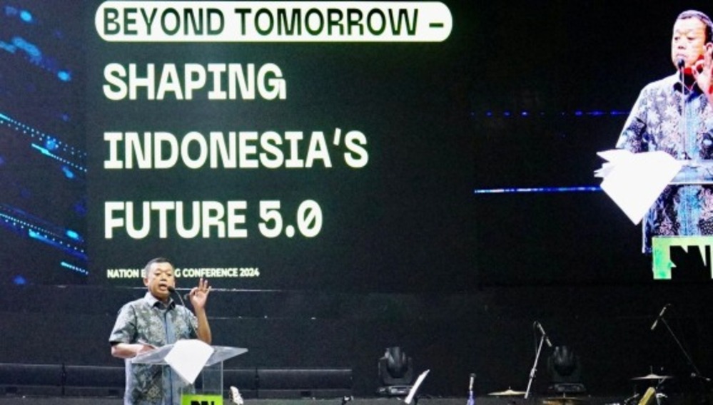 Menteri Nusron Wahid saat menjadi pembicara dalam Nation Building Conference &ldquo;Beyond Tomorrow-Shaping Indonesia