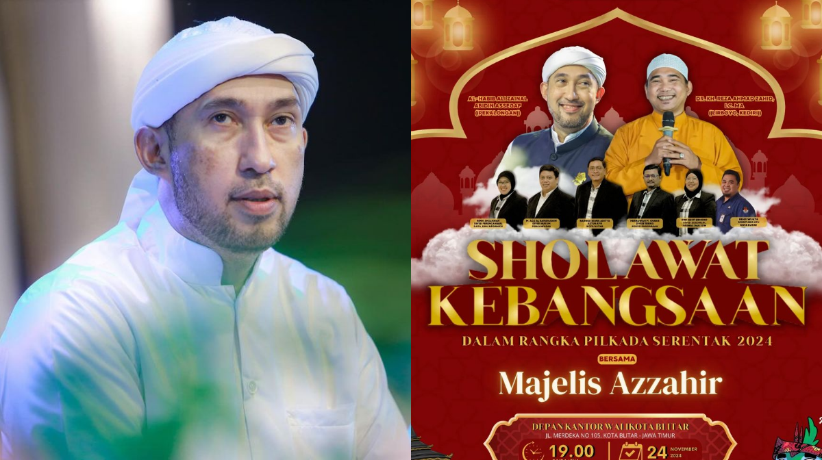 Habib Bidin dan Majelis Azzahir mengisi acara sholawat yang diadakan oleh KPU Kota Blitar