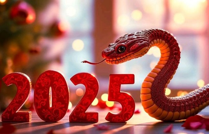 Ilustrasi shio Ular untuk Tahun Baru Imlek 2025