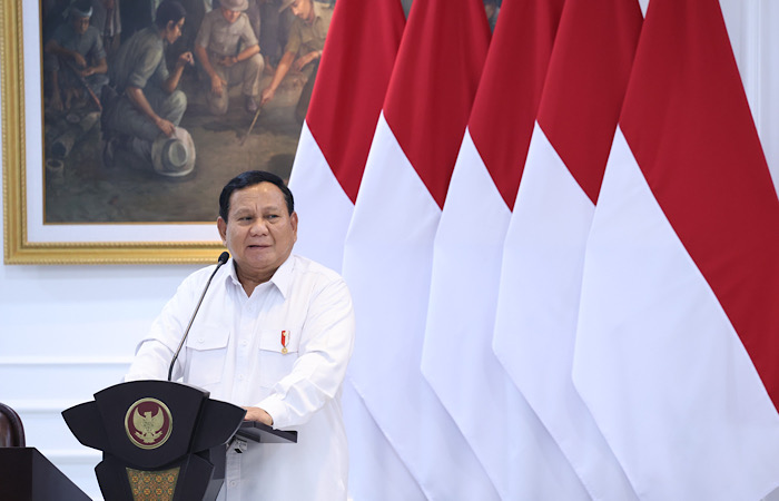 TEGAS: Prabowo saat memimpin Sidang Kabinet Paripurna di Istana Negara, Jakarta, Rabu (22/1).