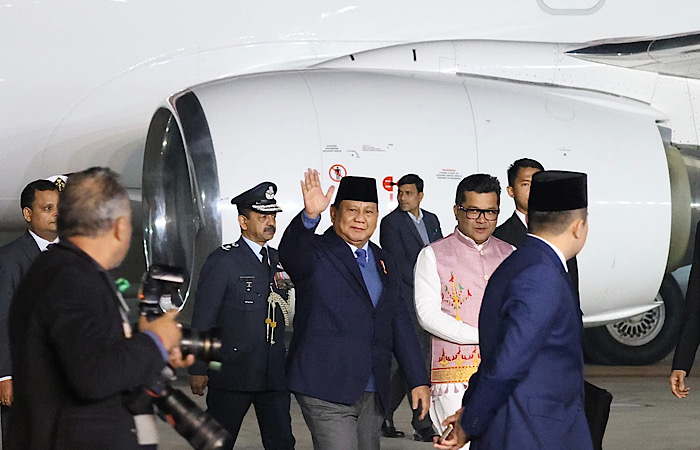 LANCAR: Presiden RI Prabowo Subianto tiba di New Delhi, India pada Kamis (23/1) untuk kunjungan kenegaraan.